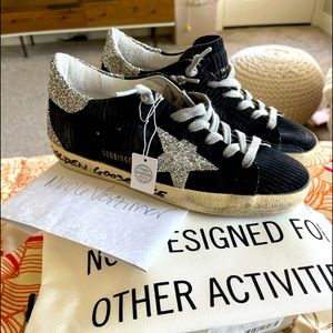Golden Goose Superstars size 35 Black with Swarovski NO INSOLES